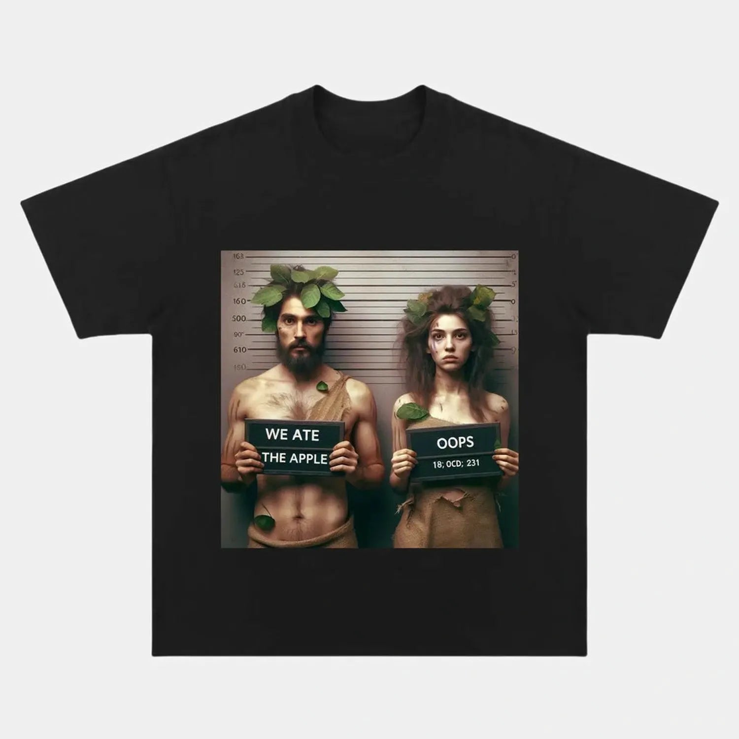 AQCHIC Adam and Eve Unisex Graphic Heavyweight Cotton Shirt