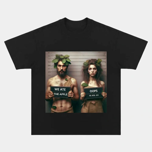 AQCHIC Adam and Eve Unisex Graphic Heavyweight Cotton Shirt
