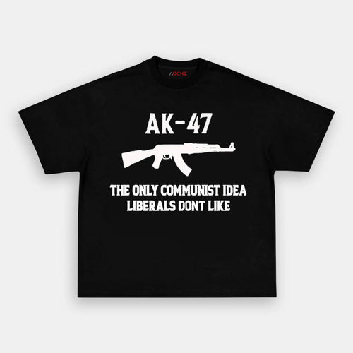 AQCHIC AK47 The Only Communist Unisex Graphic Heavyweight Cotton Shirt