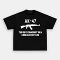 AQCHIC AK47 The Only Communist Unisex Graphic Heavyweight Cotton Shirt