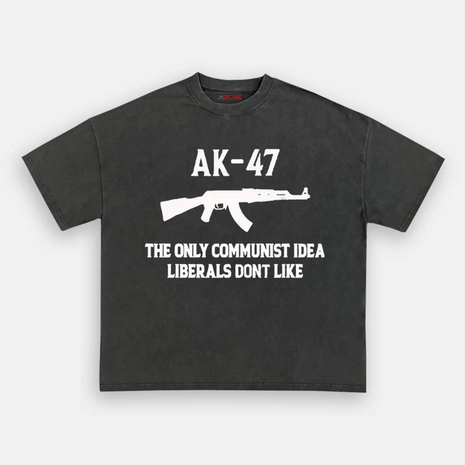 AQCHIC AK47 The Only Communist Unisex Graphic Heavyweight Cotton Shirt