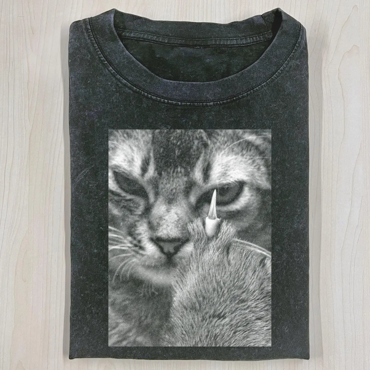 AQCHIC ANGRY CAT 2.0 Unisex Graphic Heavyweight Cotton Shirt