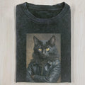 Unisex Angry Cat Graphic Heavyweight Cotton Shirt