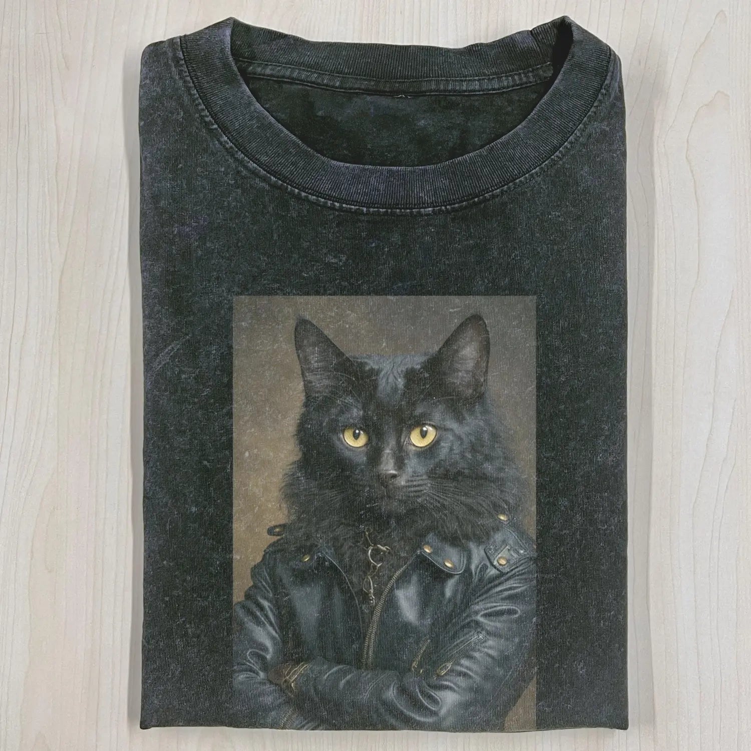 Unisex Angry Cat Graphic Heavyweight Cotton Shirt