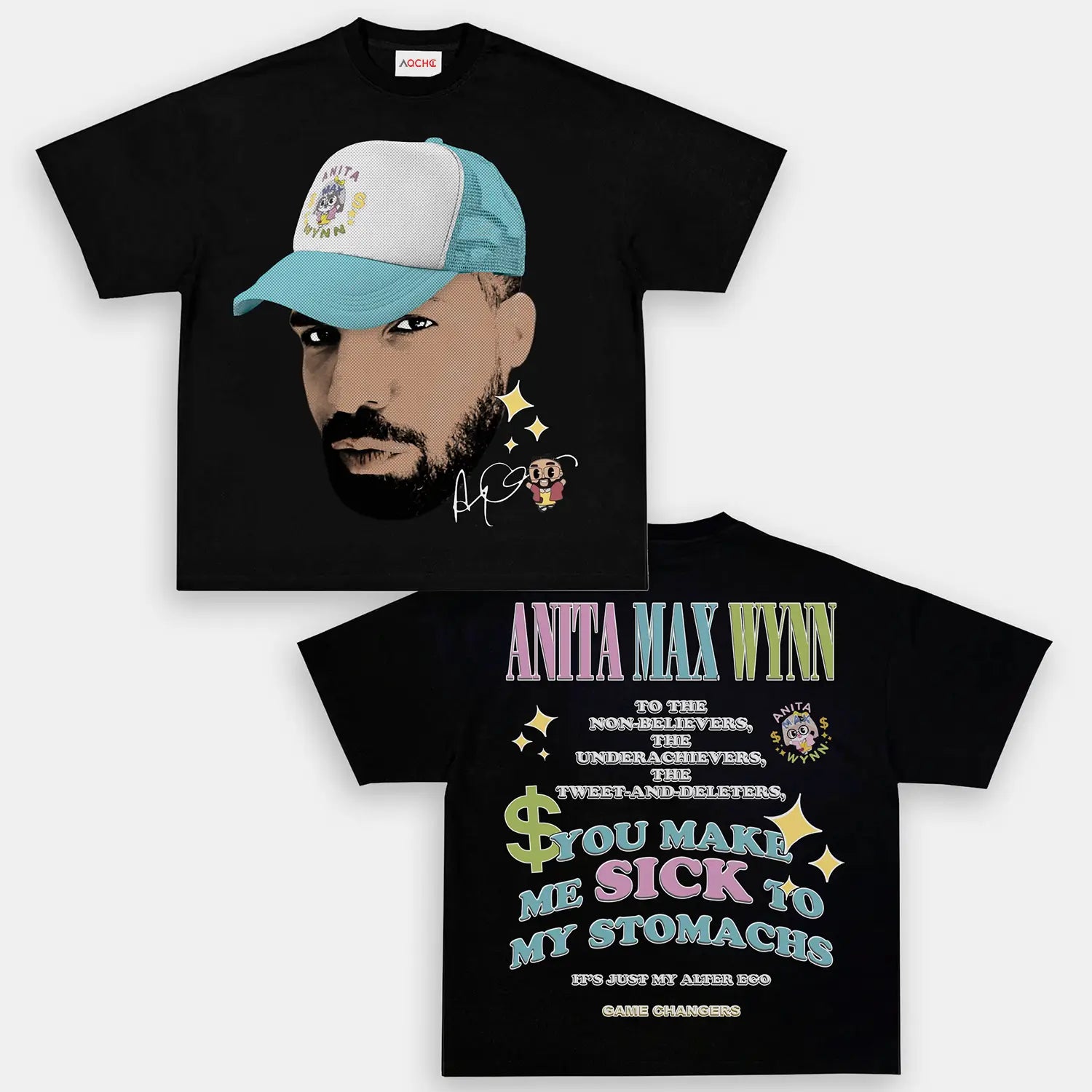 AQCHIC Anita Max Wynn Unisex Graphic Heavyweight Cotton Shirt