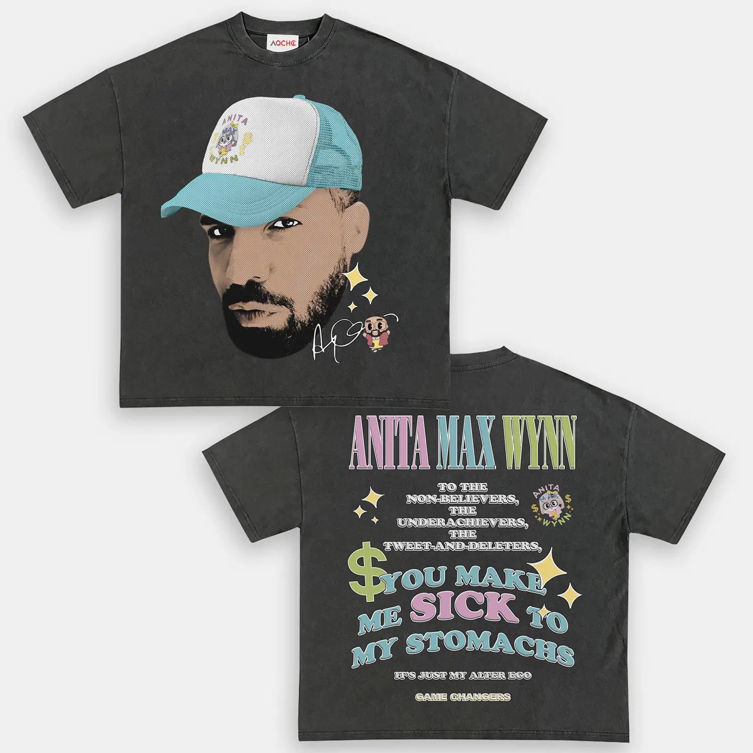 AQCHIC Anita Max Wynn Unisex Graphic Heavyweight Cotton Shirt