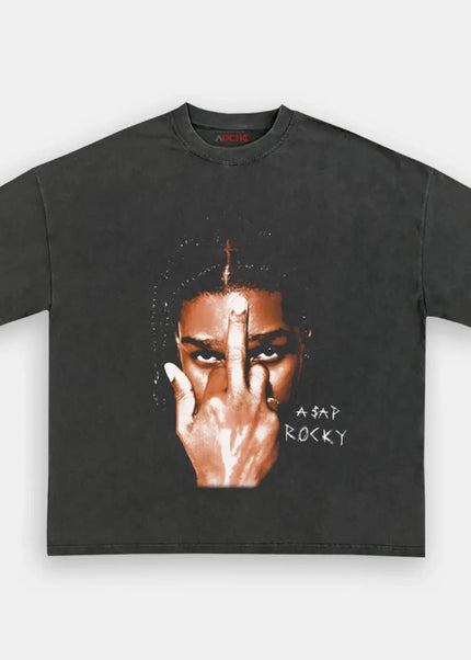 AQCHIC ASAP ROCKY BIG FACE Unisex Graphic Heavyweight Cotton Shirt