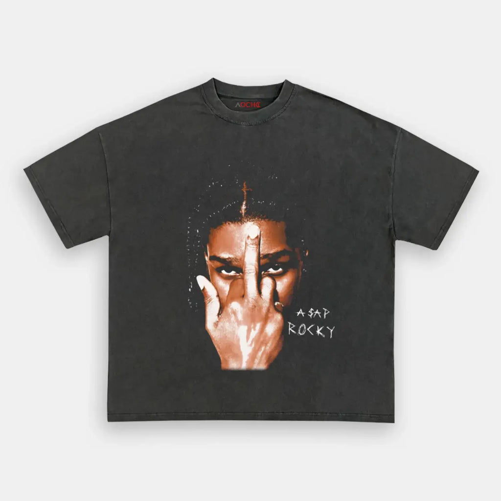AQCHIC ASAP ROCKY BIG FACE Unisex Graphic Heavyweight Cotton Shirt
