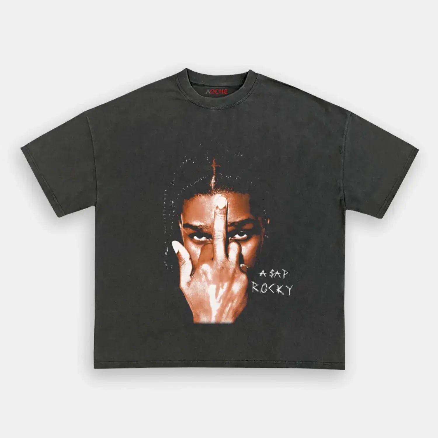 AQCHIC ASAP ROCKY BIG FACE Unisex Graphic Heavyweight Cotton Shirt