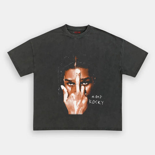 AQCHIC ASAP ROCKY BIG FACE Unisex Graphic Heavyweight Cotton Shirt