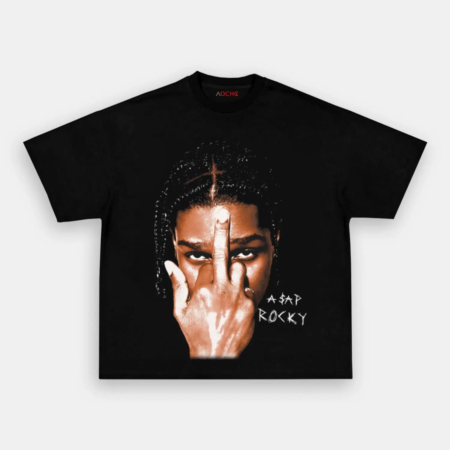 AQCHIC ASAP ROCKY BIG FACE Unisex Graphic Heavyweight Cotton Shirt