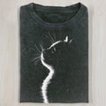 AQCHIC Backlit Cat Unisex Graphic Heavyweight Cotton Shirt