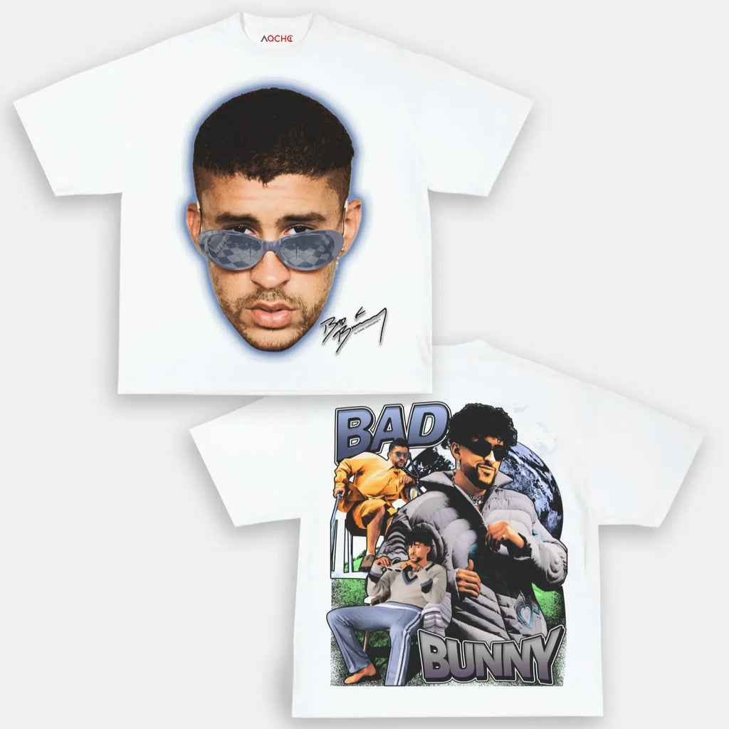 AQCHIC BAD BUNNY Unisex Graphic Heavyweight Cotton Shirt