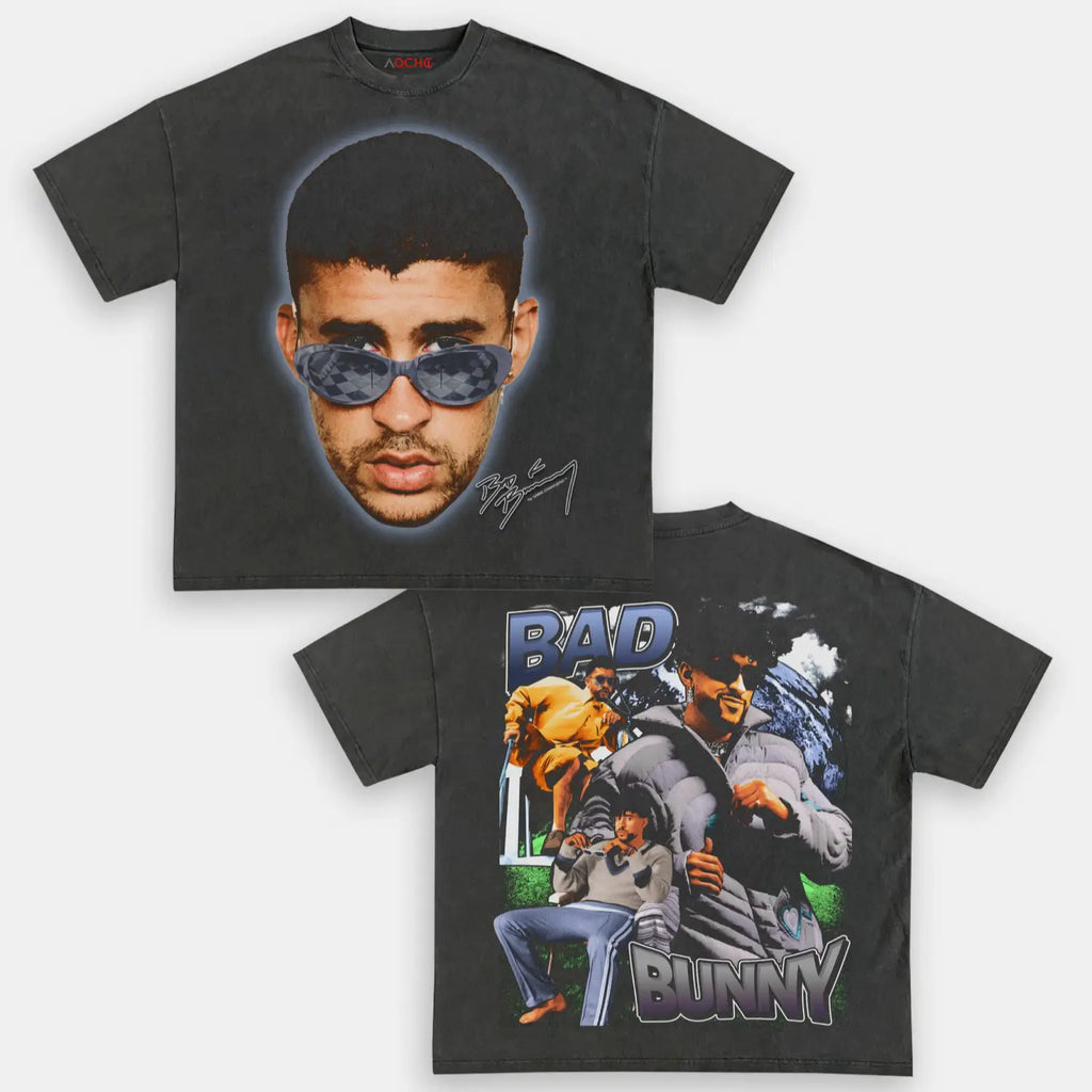 AQCHIC BAD BUNNY Unisex Graphic Heavyweight Cotton Shirt