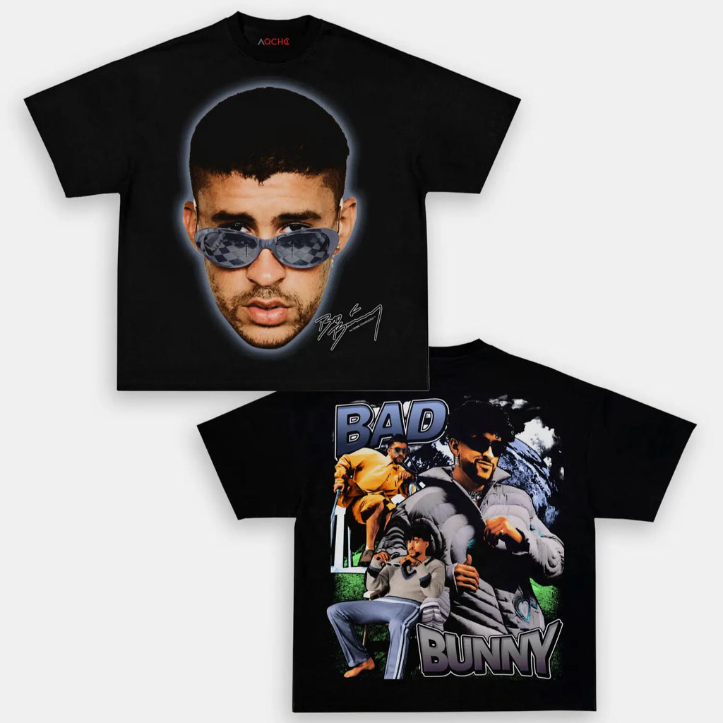 AQCHIC BAD BUNNY Unisex Graphic Heavyweight Cotton Shirt
