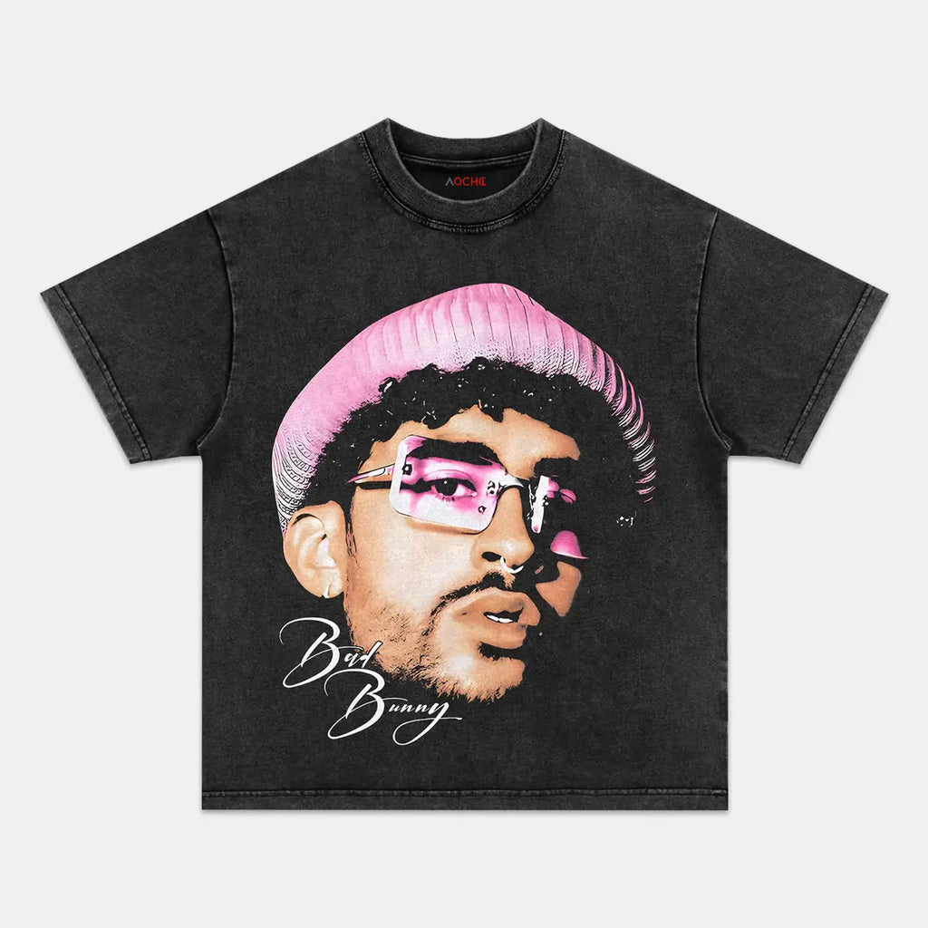 AQCHIC Bad Bunny Vintage V2 Unisex Graphic Heavyweight Cotton Shirt