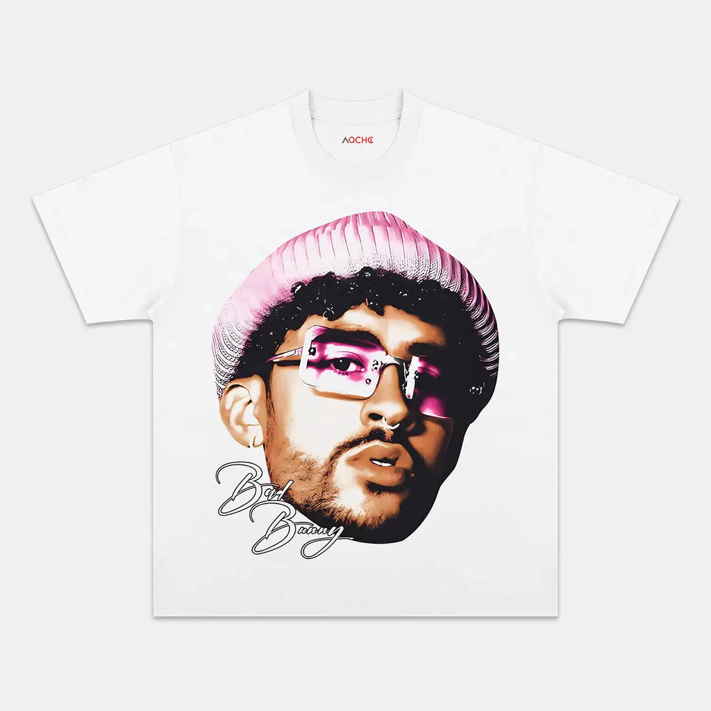 AQCHIC Bad Bunny Vintage V2 Unisex Graphic Heavyweight Cotton Shirt