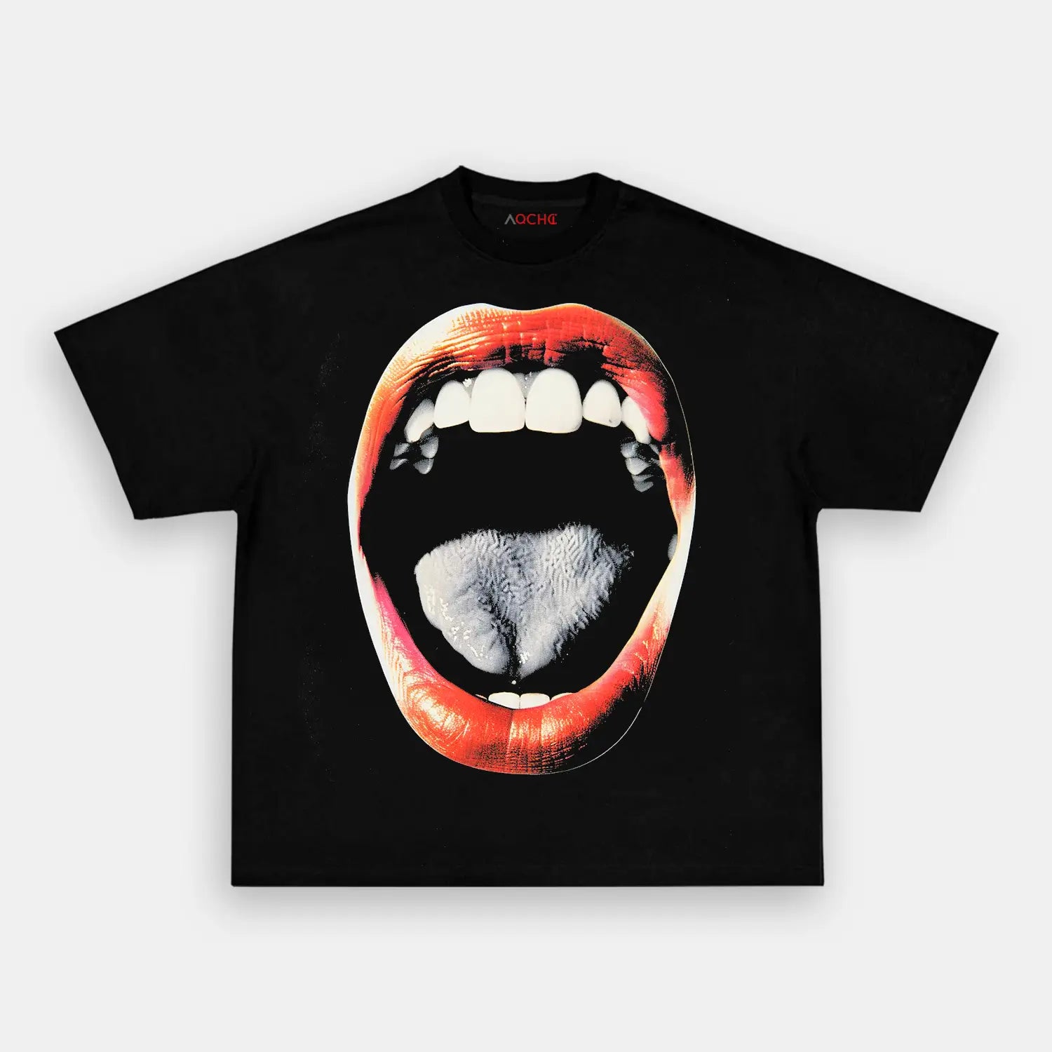 AQCHIC Big Mouth Unisex Graphic Heavyweight Cotton Shirt