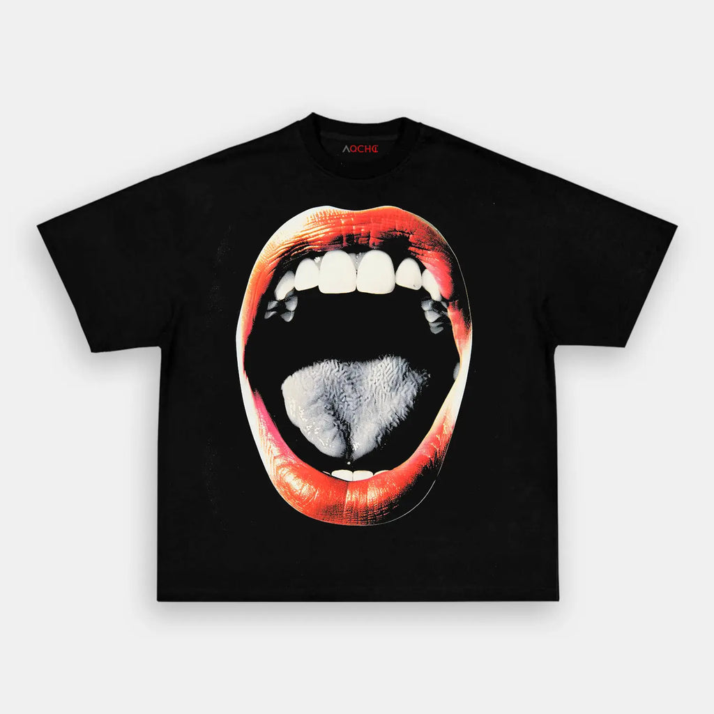 AQCHIC Big Mouth Unisex Graphic Heavyweight Cotton Shirt