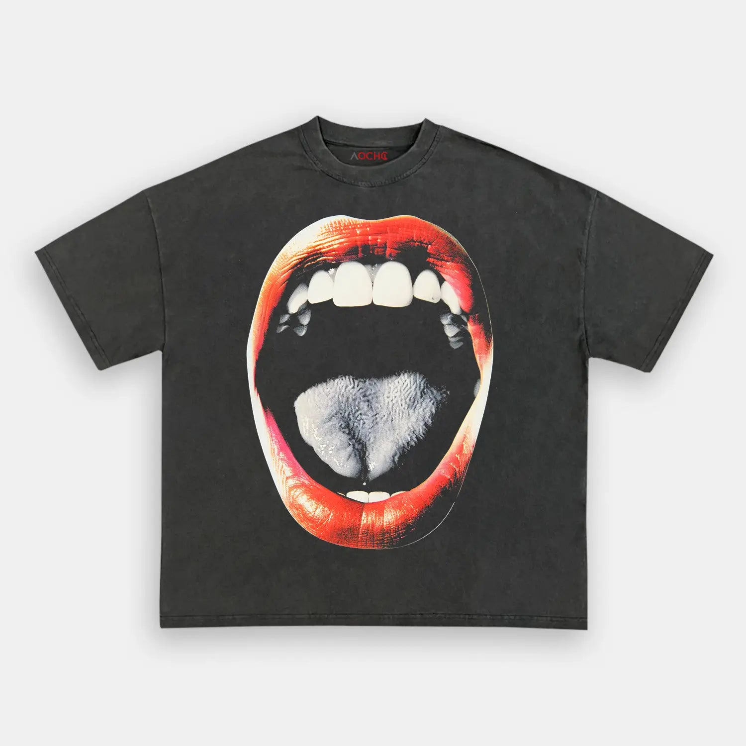 AQCHIC Big Mouth Unisex Graphic Heavyweight Cotton Shirt