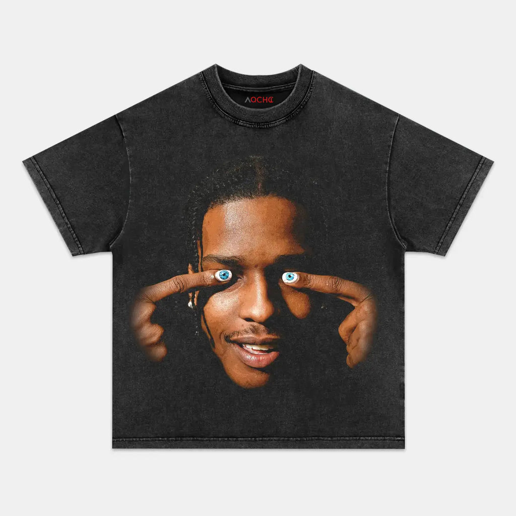 AQCHIC Big Face ASAP Unisex Graphic Heavyweight Cotton Shirt