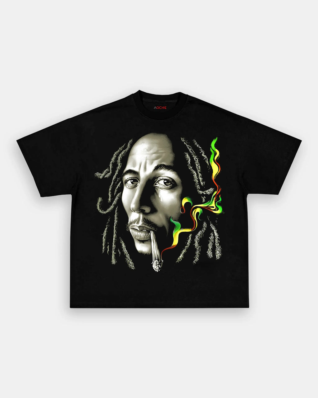 AQCHIC Big Face Bob Marley Unisex Graphic Heavyweight Cotton Shirt