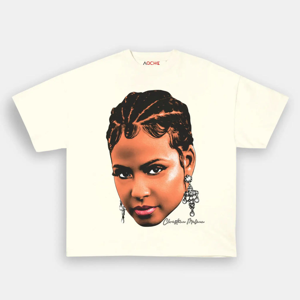 AQCHIC Christina Milian Big Face Unisex Graphic Heavyweight Cotton Shirt