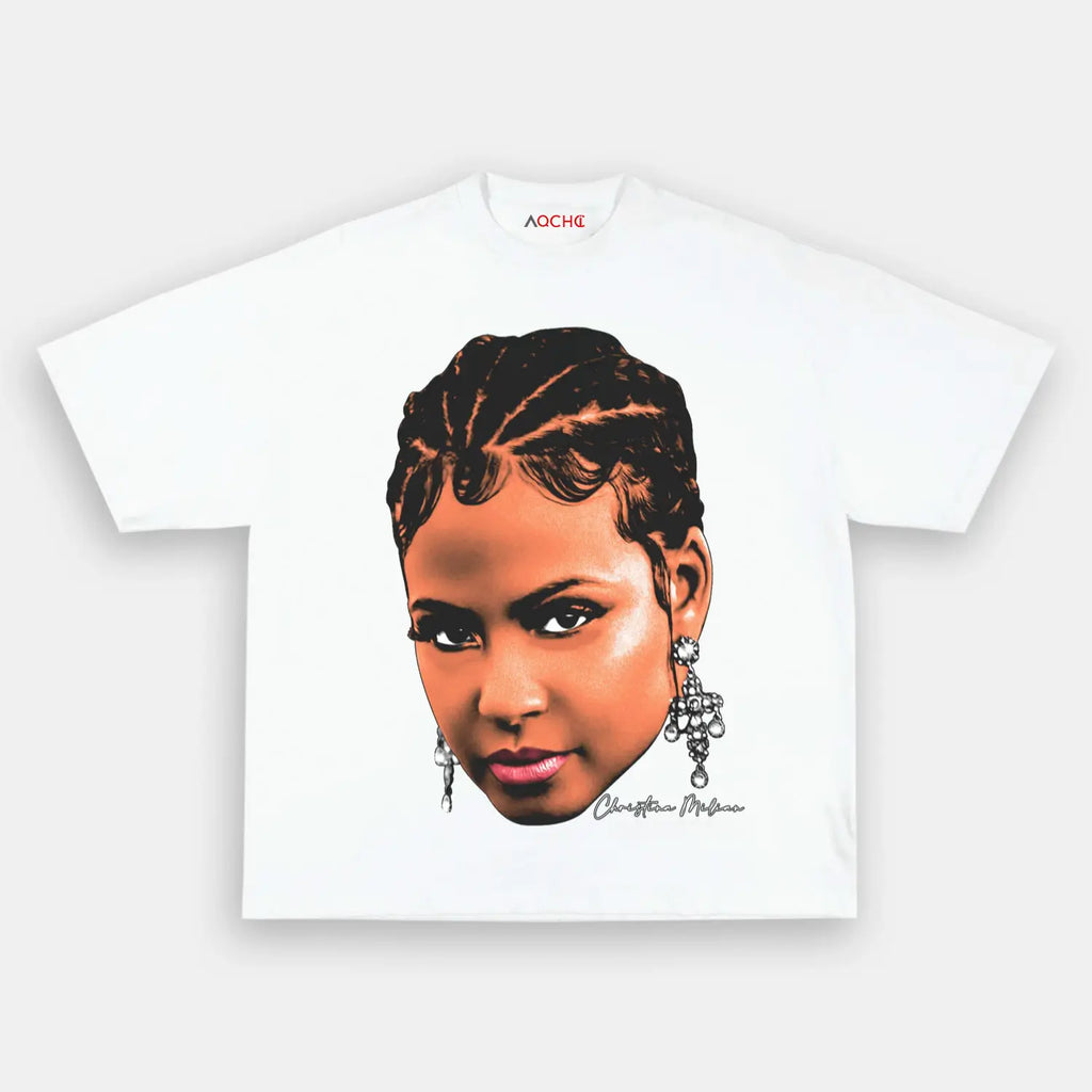 AQCHIC Christina Milian Big Face Unisex Graphic Heavyweight Cotton Shirt