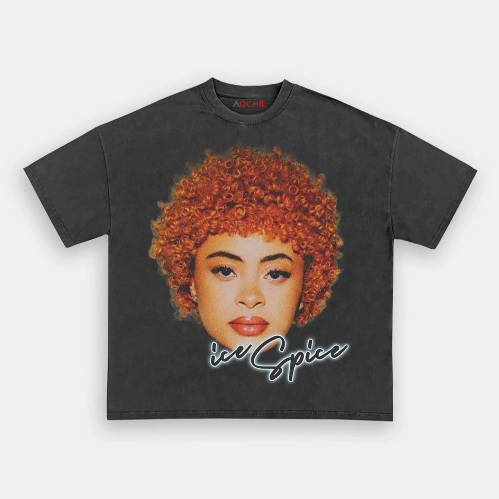 AQCHIC BIG FACE ICE SPICE Unisex Graphic Heavyweight Cotton Shirt