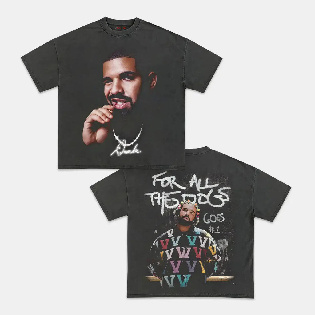 AQCHIC Big Face Drake Unisex Graphic Heavyweight Cotton Shirt