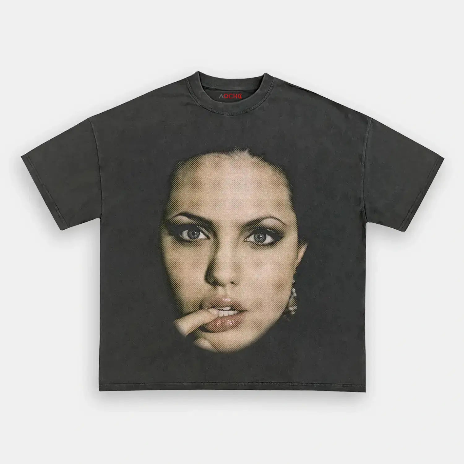 AQCHIC Big Face Angelina Unisex Graphic Heavyweight Cotton Shirt