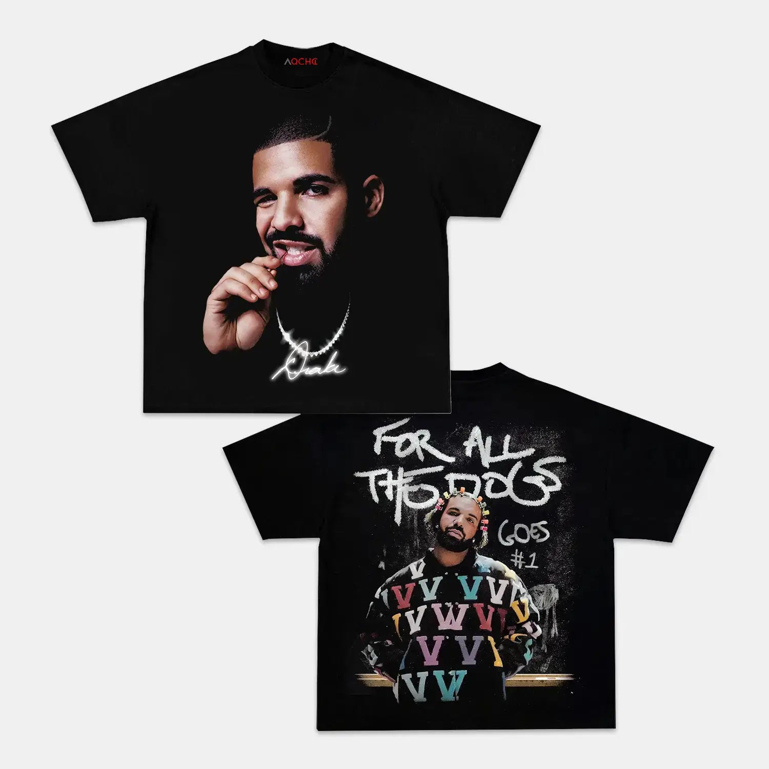 AQCHIC Big Face Drake Unisex Graphic Heavyweight Cotton Shirt