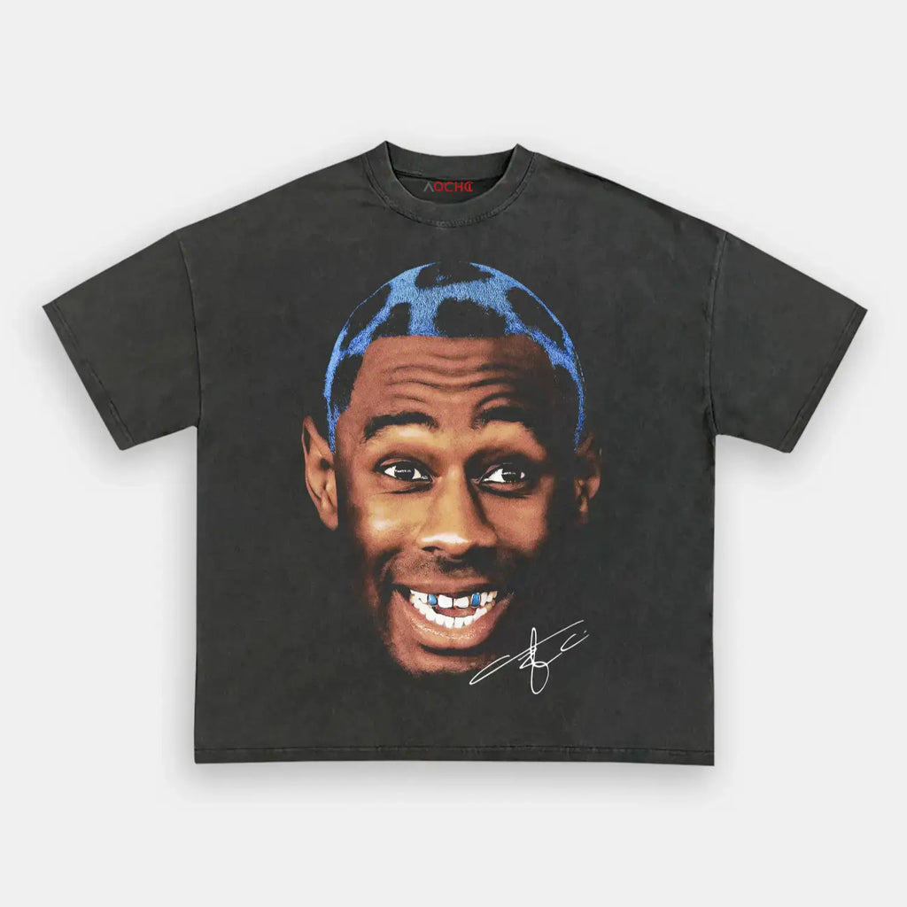 AQCHIC Big Face Tyler Unisex Graphic Heavyweight Cotton Shirt