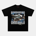 AQCHIC Bombardino Crocodilo Unisex Graphic Heavyweight Cotton Shirt