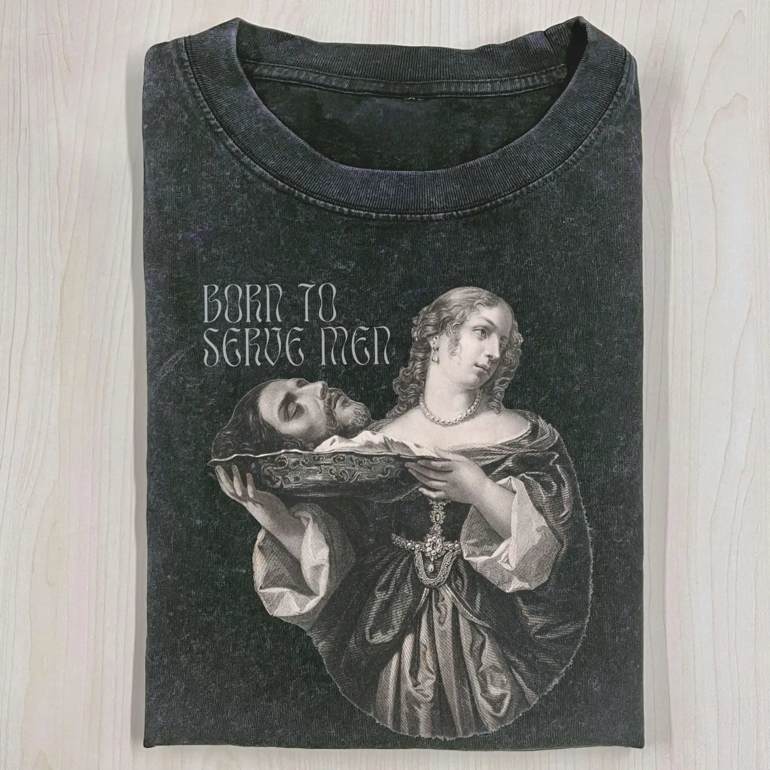 AQCHIC Born to Serve Unisex Graphic Heavyweight Cotton Shirt
