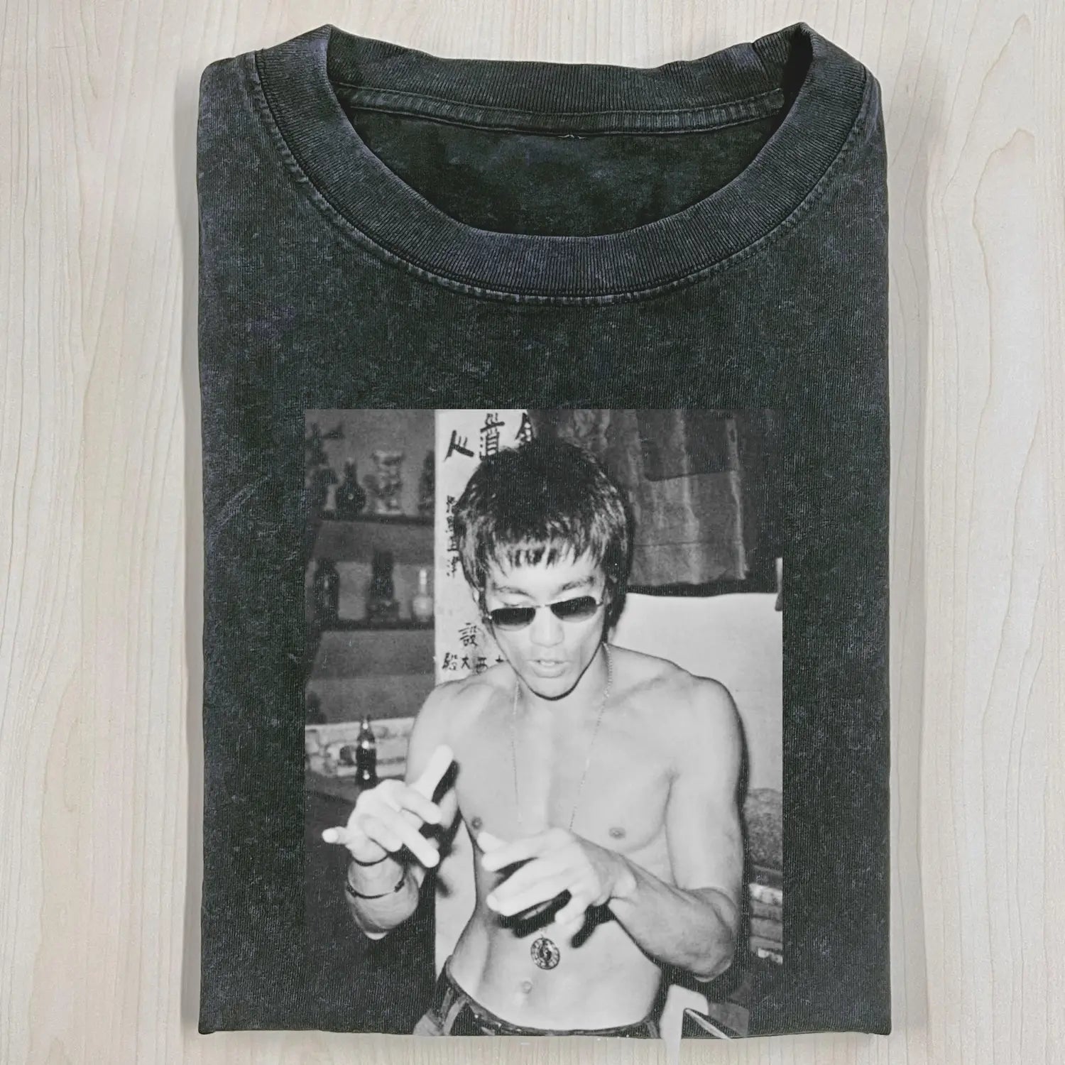 AQCHIC BRUCE LEE Unisex Graphic Heavyweight Cotton Shirt