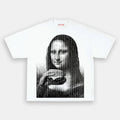 AQCHIC BURGER MONA LISA Unisex Graphic Heavyweight Cotton Shirt