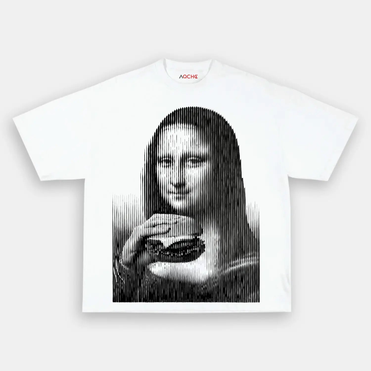 AQCHIC BURGER MONA LISA Unisex Graphic Heavyweight Cotton Shirt