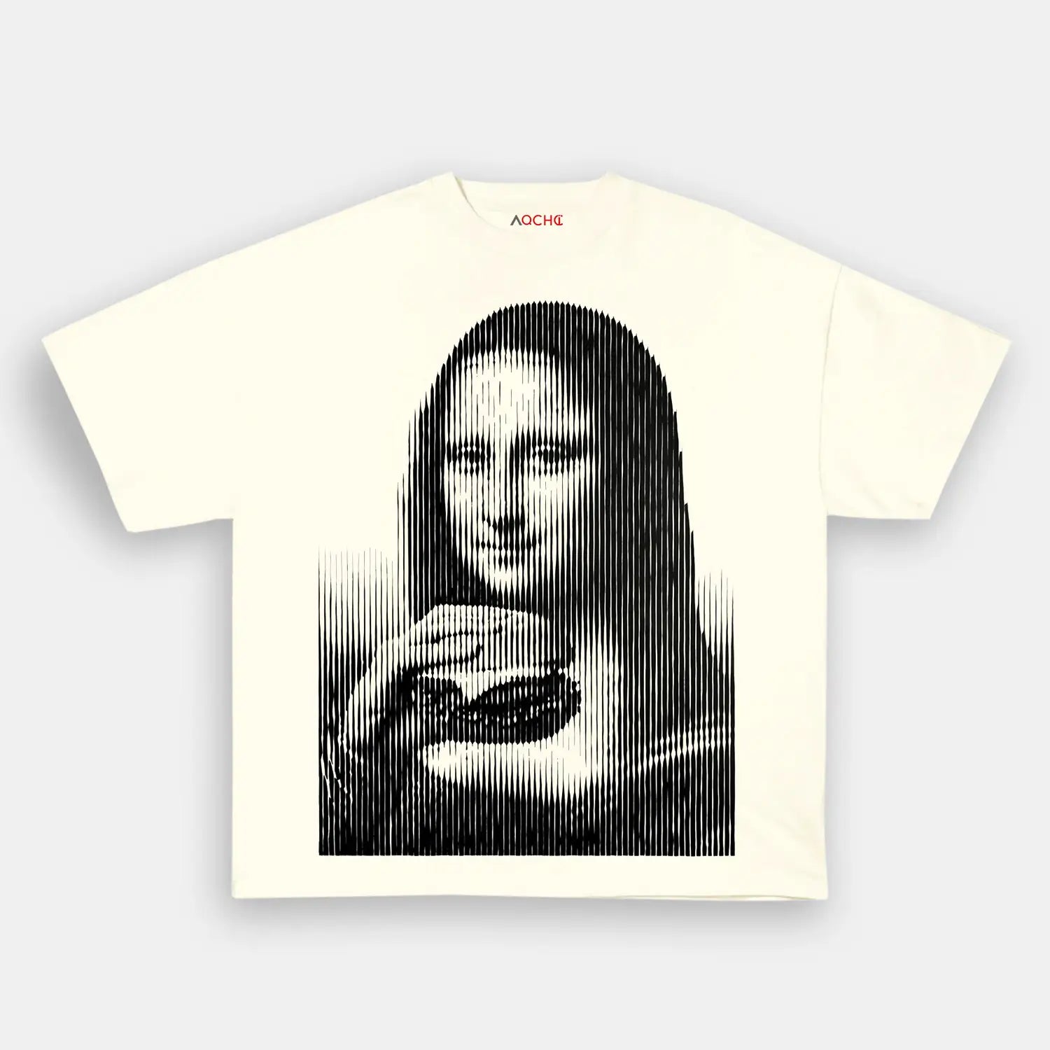 AQCHIC BURGER MONA LISA Unisex Graphic Heavyweight Cotton Shirt