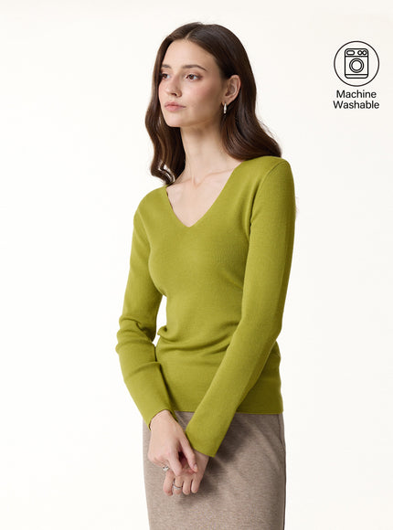 The Everyday V-Neck Merino-Blend Sweater