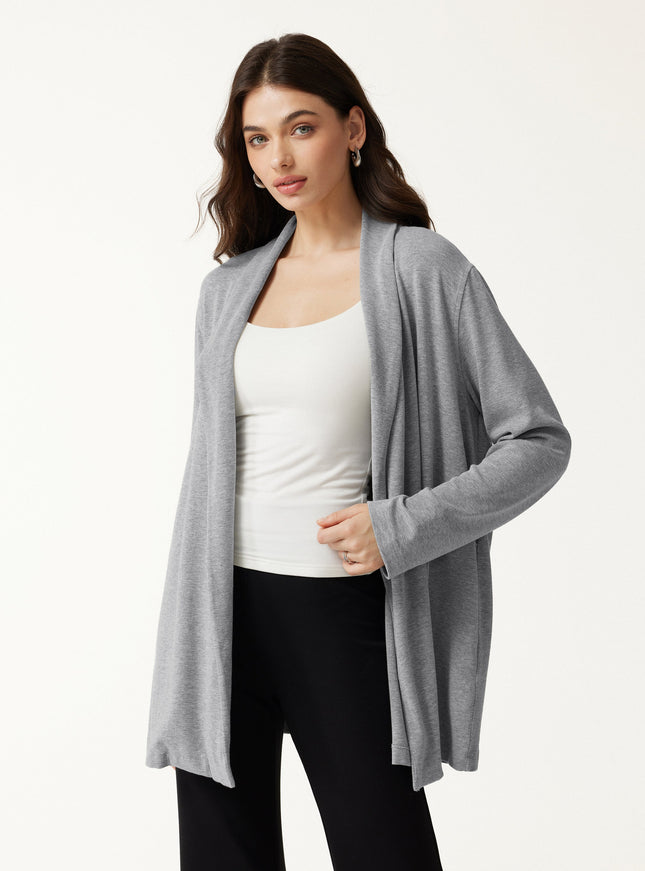 Lapel Long Sleeve Belted Cardigan