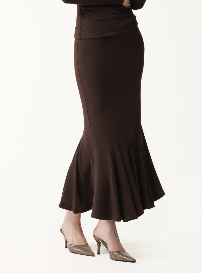 High-Rise Mermaid Midi Skirt
