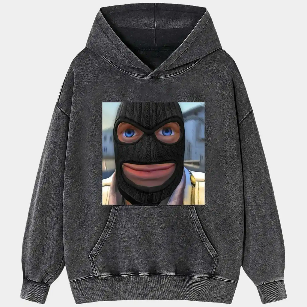 AQCHIC BIG FACE WEAR Unisex Graphic Heavyweight Cotton Shirt