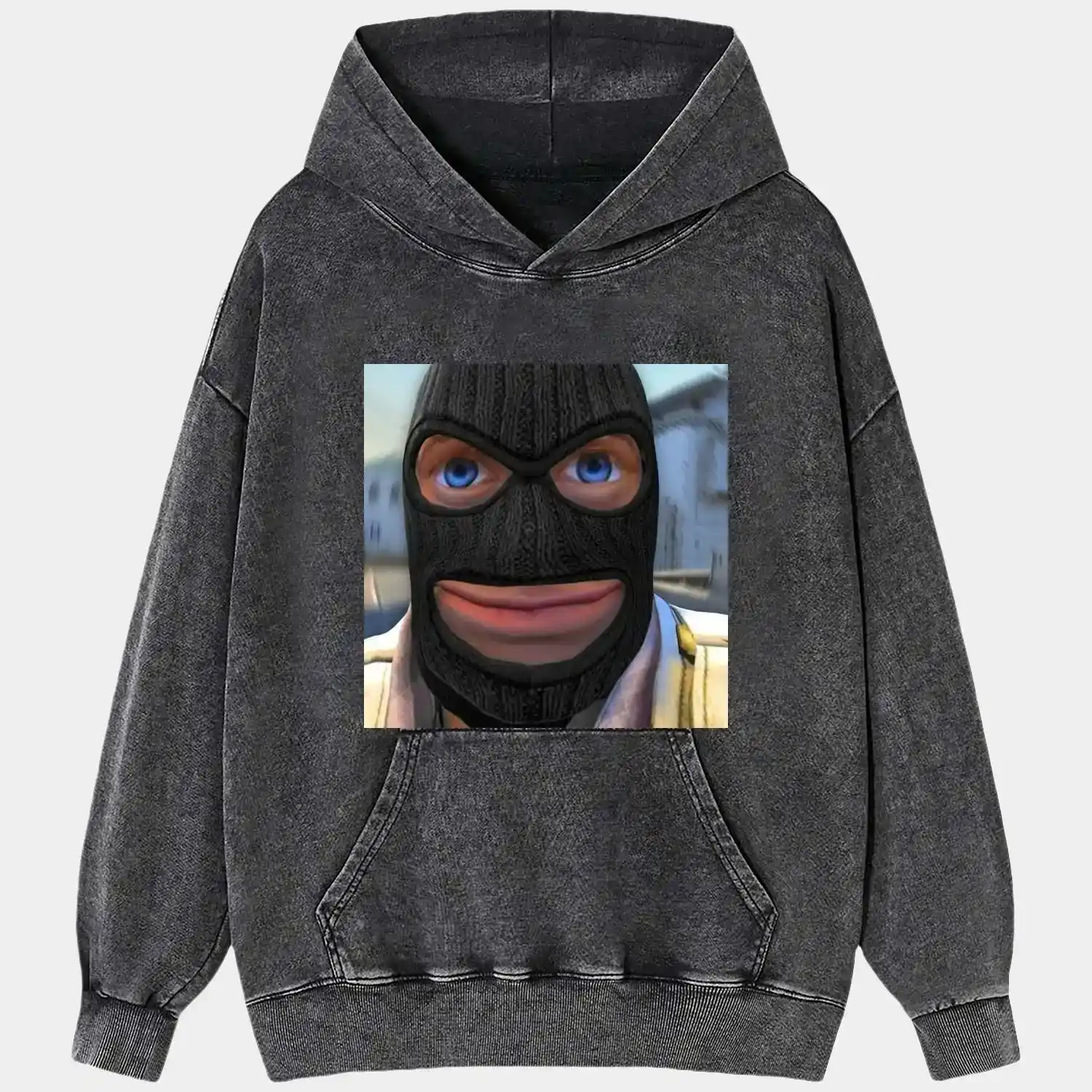 AQCHIC BIG FACE WEAR Unisex Graphic Heavyweight Cotton Shirt