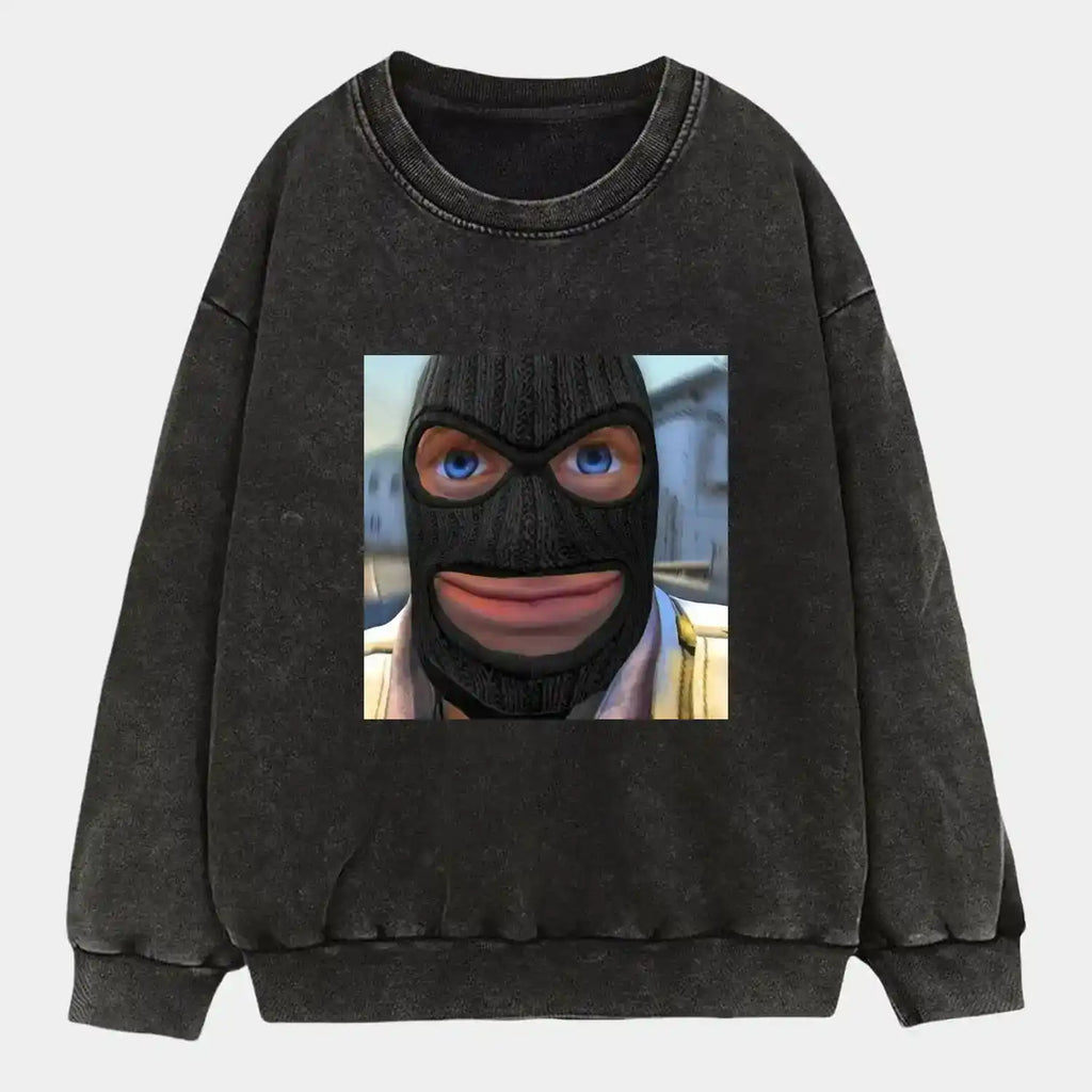 AQCHIC BIG FACE WEAR Unisex Graphic Heavyweight Cotton Shirt