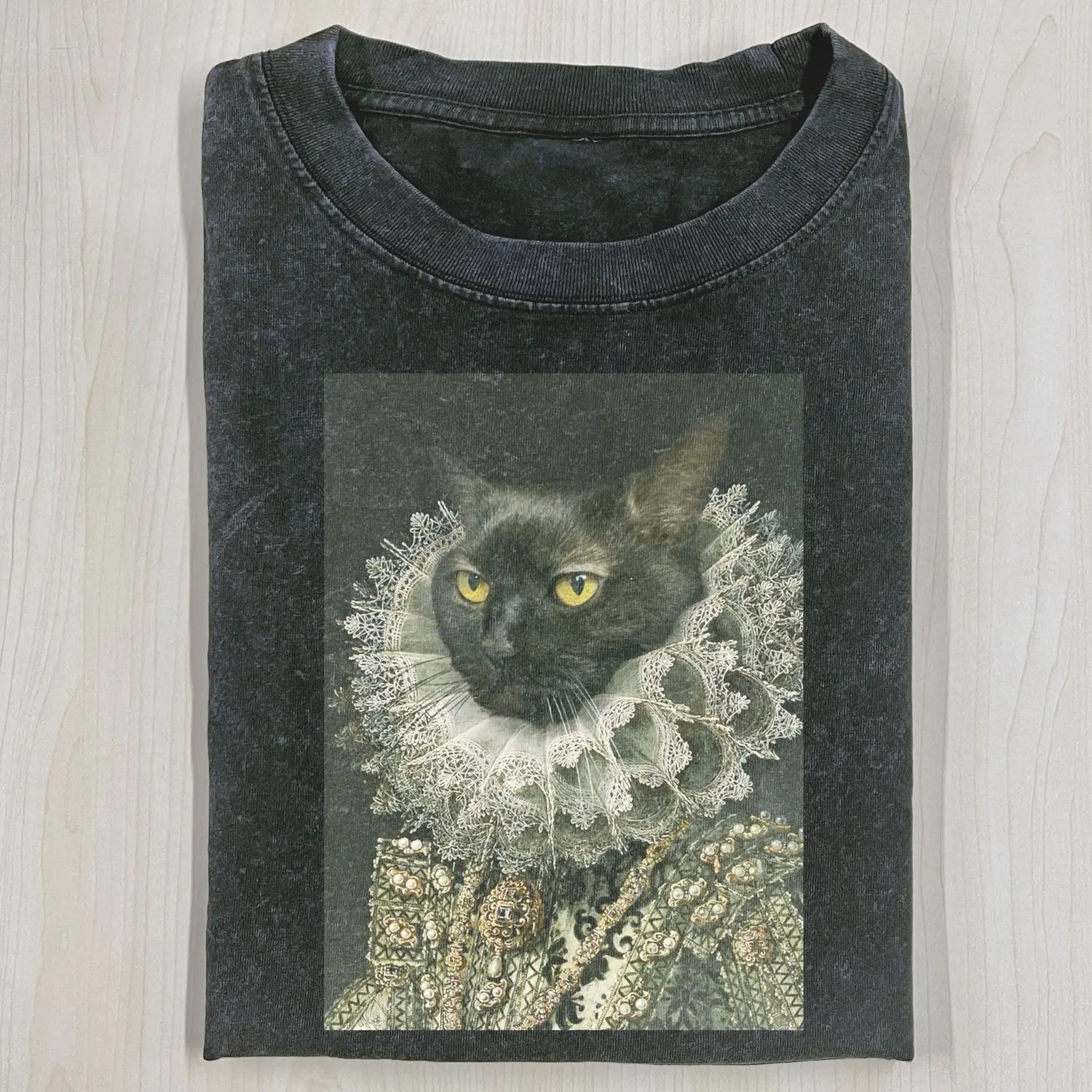 AQCHIC Cat Queen Unisex Graphic Heavyweight Cotton Shirt