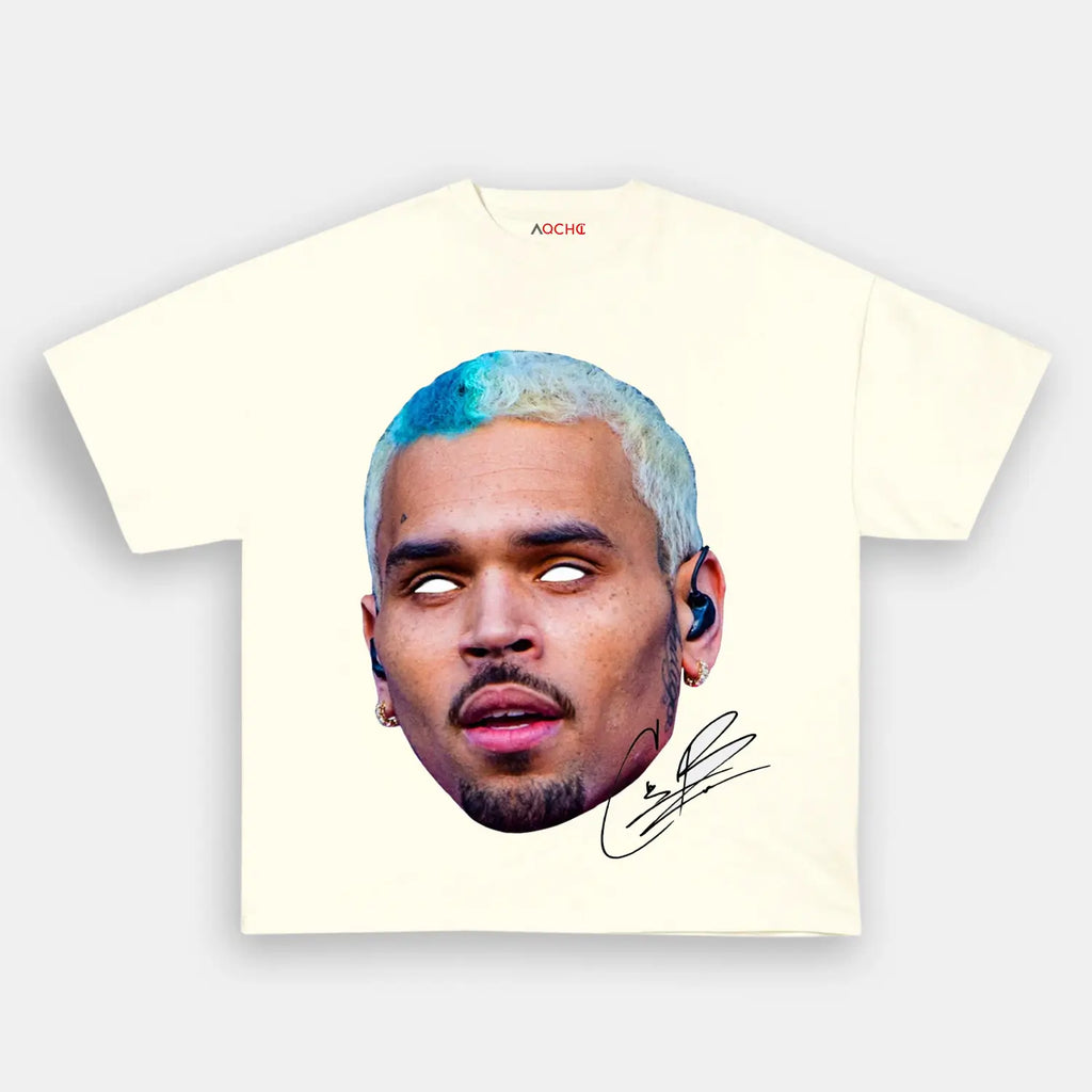 AQCHIC CHRIS BROWN BIG FACES Unisex Graphic Heavyweight Cotton Shirt