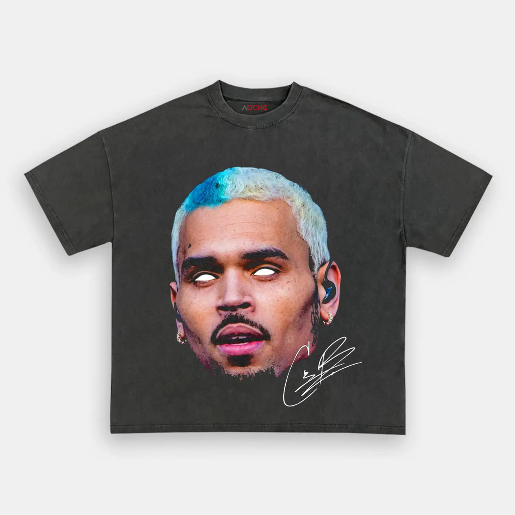 AQCHIC CHRIS BROWN BIG FACES Unisex Graphic Heavyweight Cotton Shirt