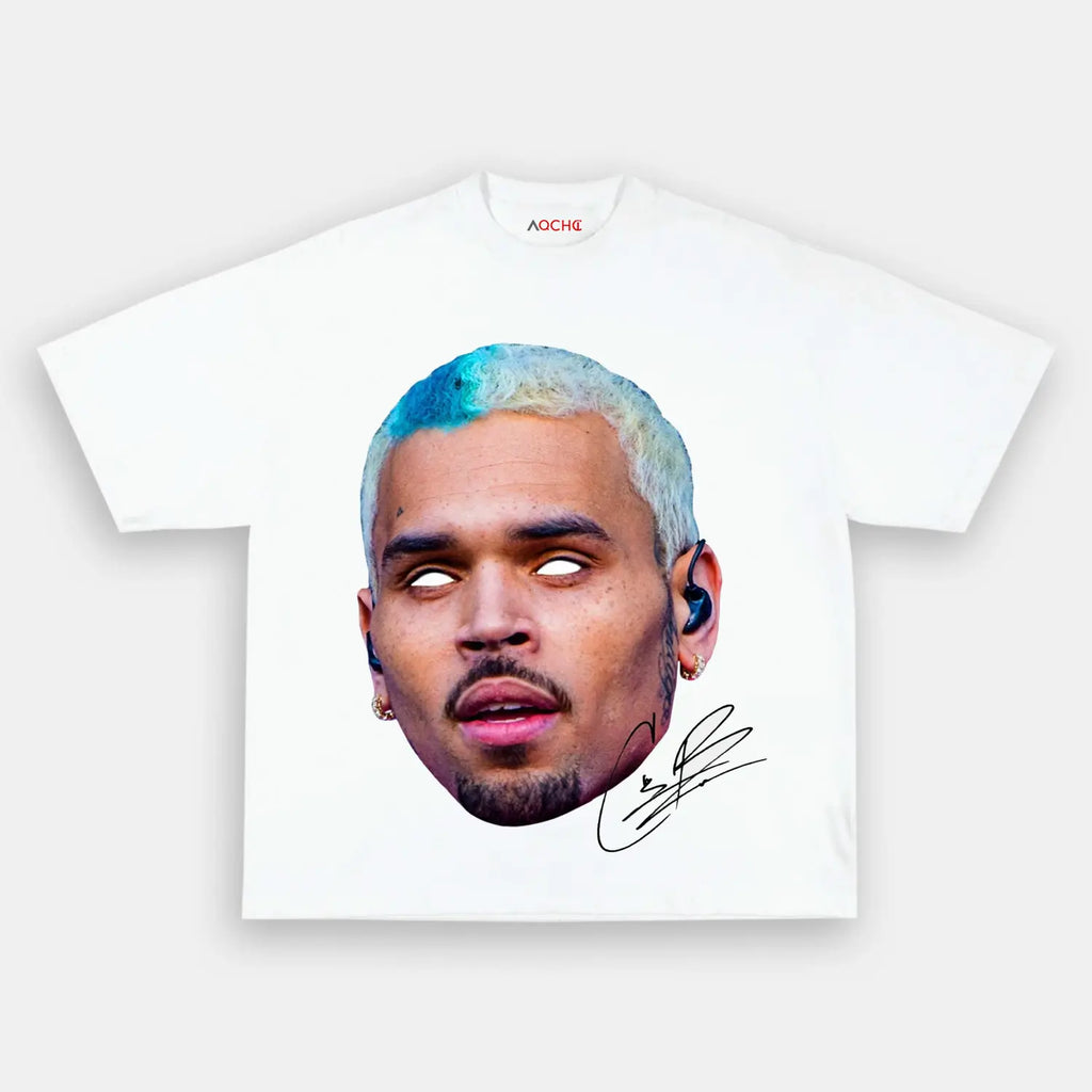 AQCHIC CHRIS BROWN BIG FACES Unisex Graphic Heavyweight Cotton Shirt