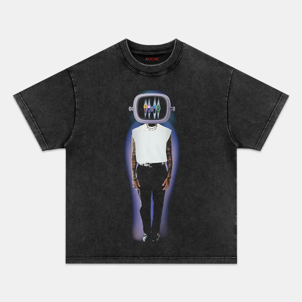 AQCHIC Chris Brown V5 Unisex Graphic Heavyweight Cotton Shirt